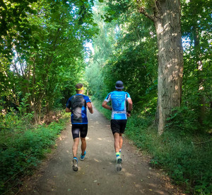 2 Jogger im Wald