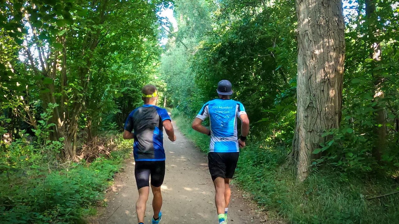 2 Jogger im Wald